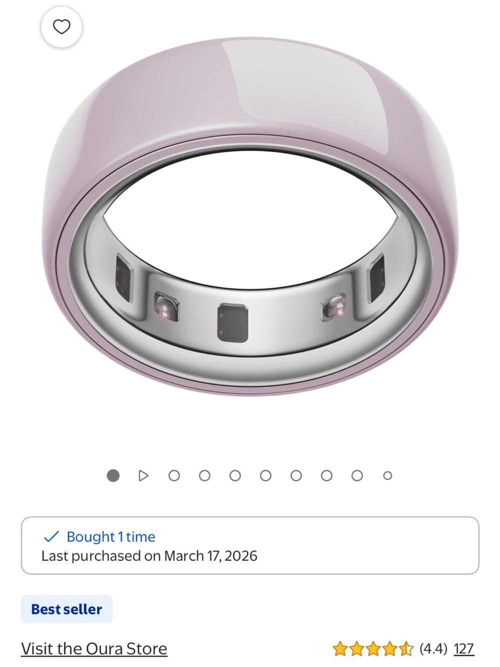 Oura Ring 4 in Light Pink Gloss — Smart Sleep & Activity Tracker.